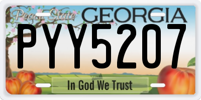 GA license plate PYY5207