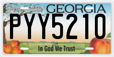 GA license plate PYY5210