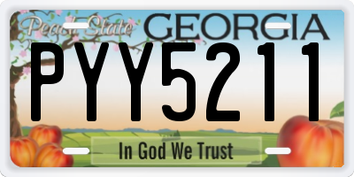 GA license plate PYY5211