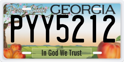 GA license plate PYY5212
