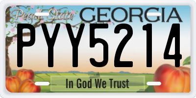 GA license plate PYY5214