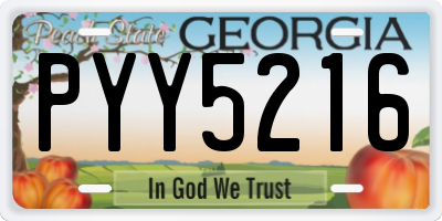 GA license plate PYY5216