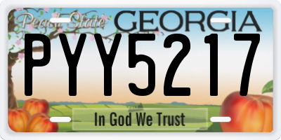 GA license plate PYY5217