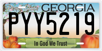 GA license plate PYY5219