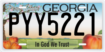 GA license plate PYY5221