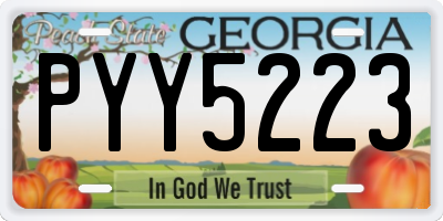GA license plate PYY5223
