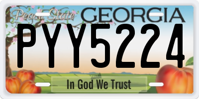 GA license plate PYY5224