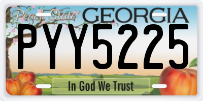 GA license plate PYY5225