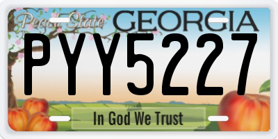 GA license plate PYY5227