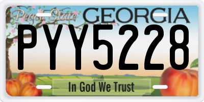 GA license plate PYY5228