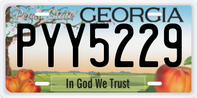 GA license plate PYY5229