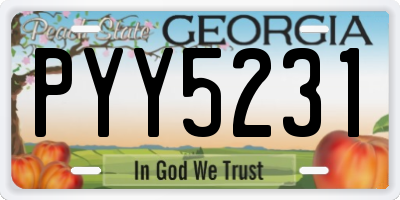 GA license plate PYY5231