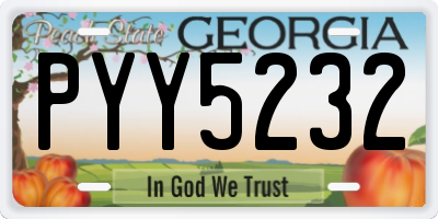 GA license plate PYY5232