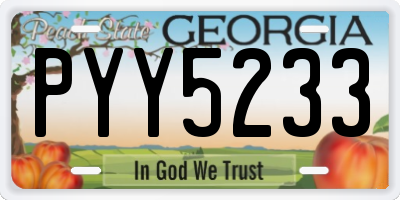 GA license plate PYY5233