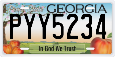 GA license plate PYY5234