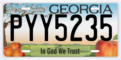 GA license plate PYY5235