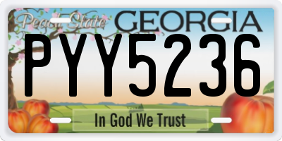 GA license plate PYY5236