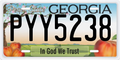 GA license plate PYY5238