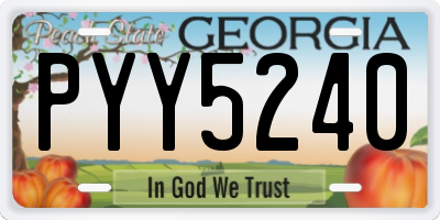 GA license plate PYY5240