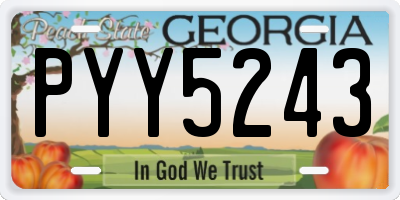 GA license plate PYY5243
