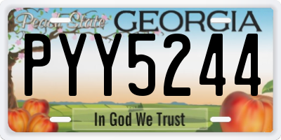 GA license plate PYY5244
