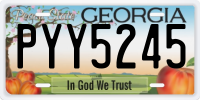 GA license plate PYY5245