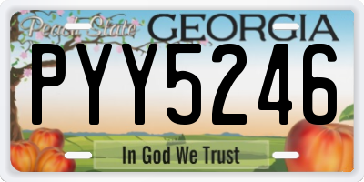 GA license plate PYY5246