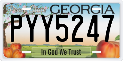 GA license plate PYY5247