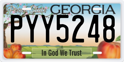 GA license plate PYY5248