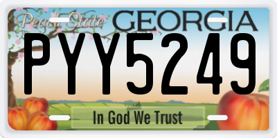 GA license plate PYY5249