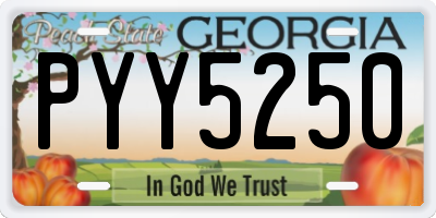 GA license plate PYY5250