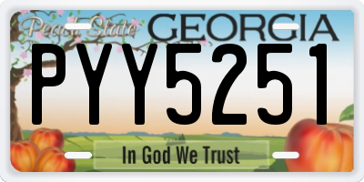 GA license plate PYY5251
