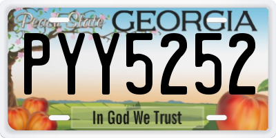 GA license plate PYY5252