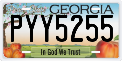 GA license plate PYY5255