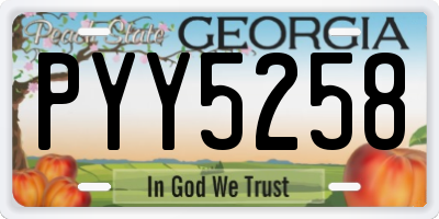 GA license plate PYY5258