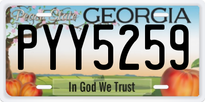 GA license plate PYY5259