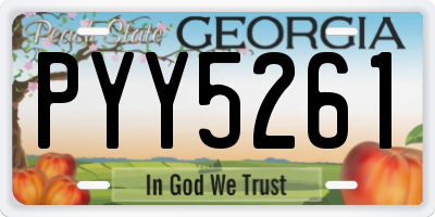 GA license plate PYY5261