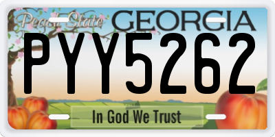 GA license plate PYY5262