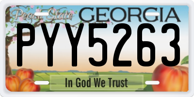 GA license plate PYY5263