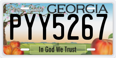 GA license plate PYY5267