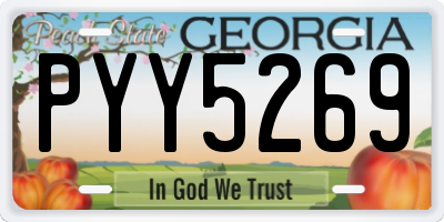 GA license plate PYY5269