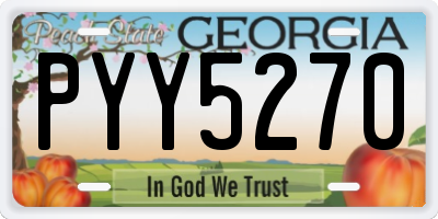 GA license plate PYY5270