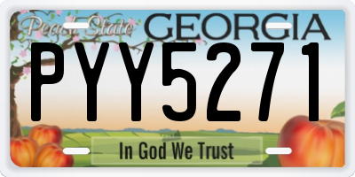 GA license plate PYY5271
