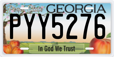 GA license plate PYY5276