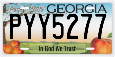 GA license plate PYY5277