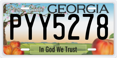 GA license plate PYY5278
