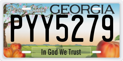 GA license plate PYY5279