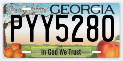 GA license plate PYY5280