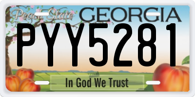 GA license plate PYY5281
