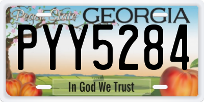 GA license plate PYY5284
